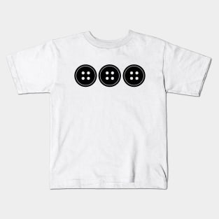 Simple Black Buttons Kids T-Shirt